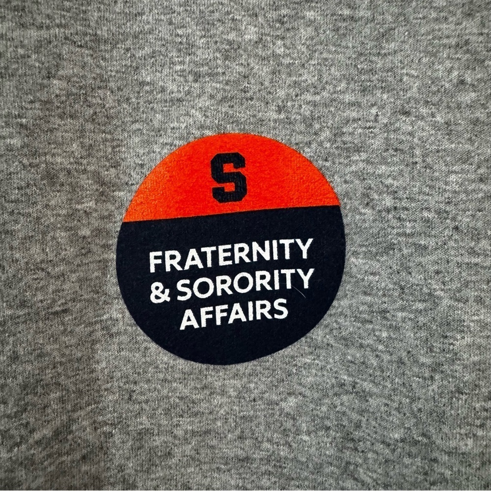Syracuse University T Shirt Fraternity And Sorority Affairs Gray Men’s Sz Large - Picture 3 of 6